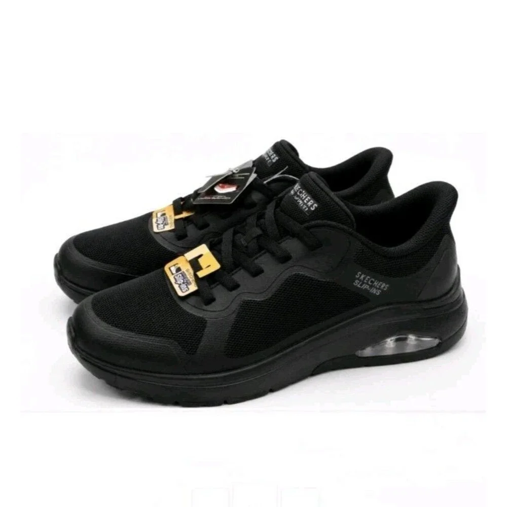 Skechers Men's 11 Wide Hands Free Slip-ins Uno Flex-EZ Air Black